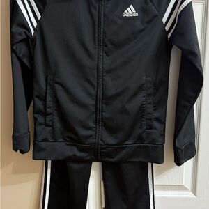 Adidas Black Jacket and Pants Set with White Accents